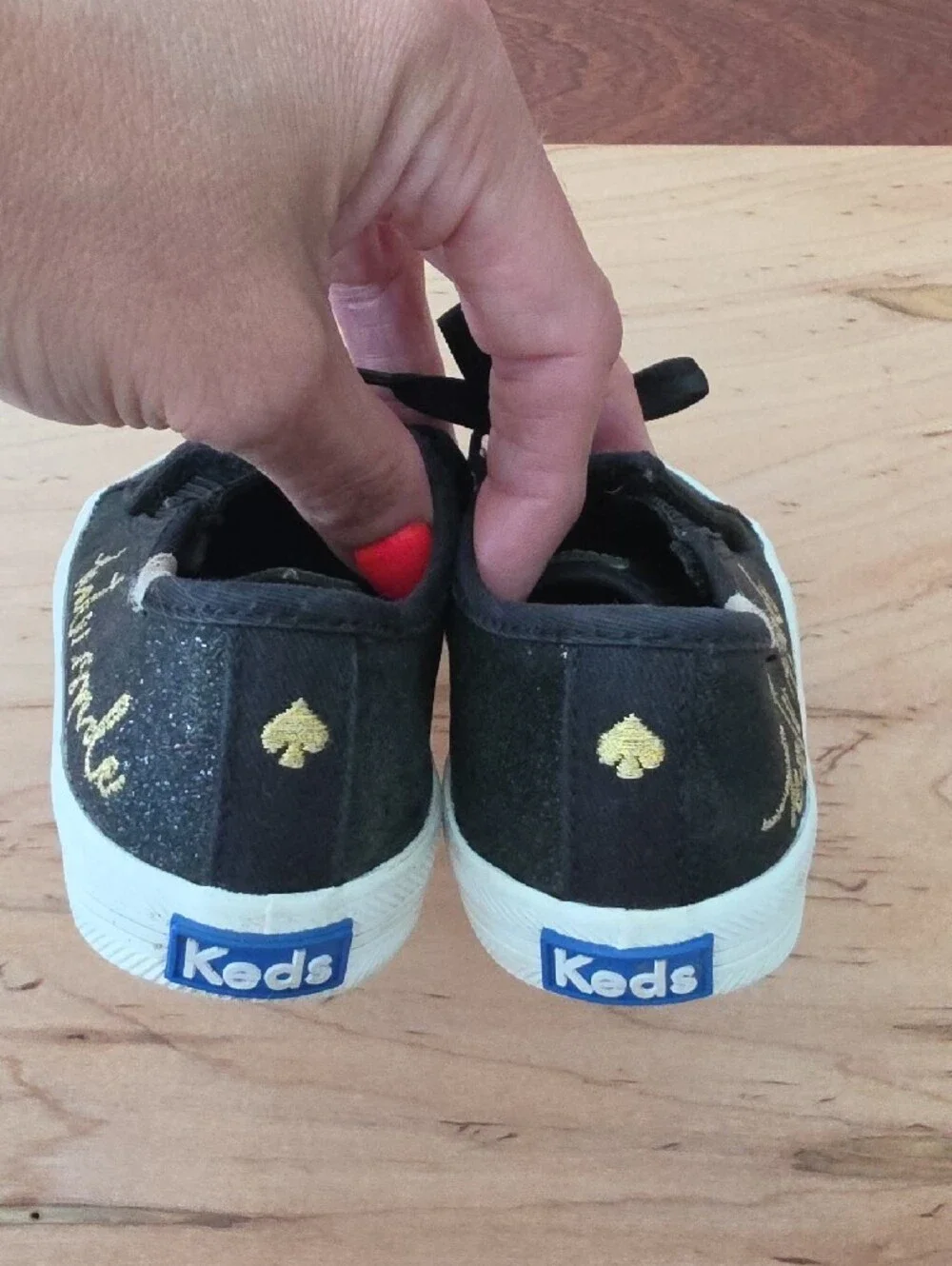 Keds Kids Kate Spade Black Glitter Sneakers